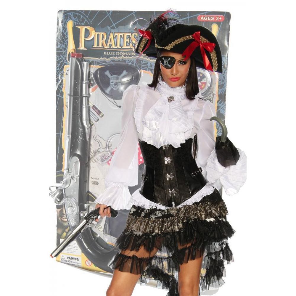 Atixo - Pirate Ensemble d'accessoires de costume - Noir/Gris